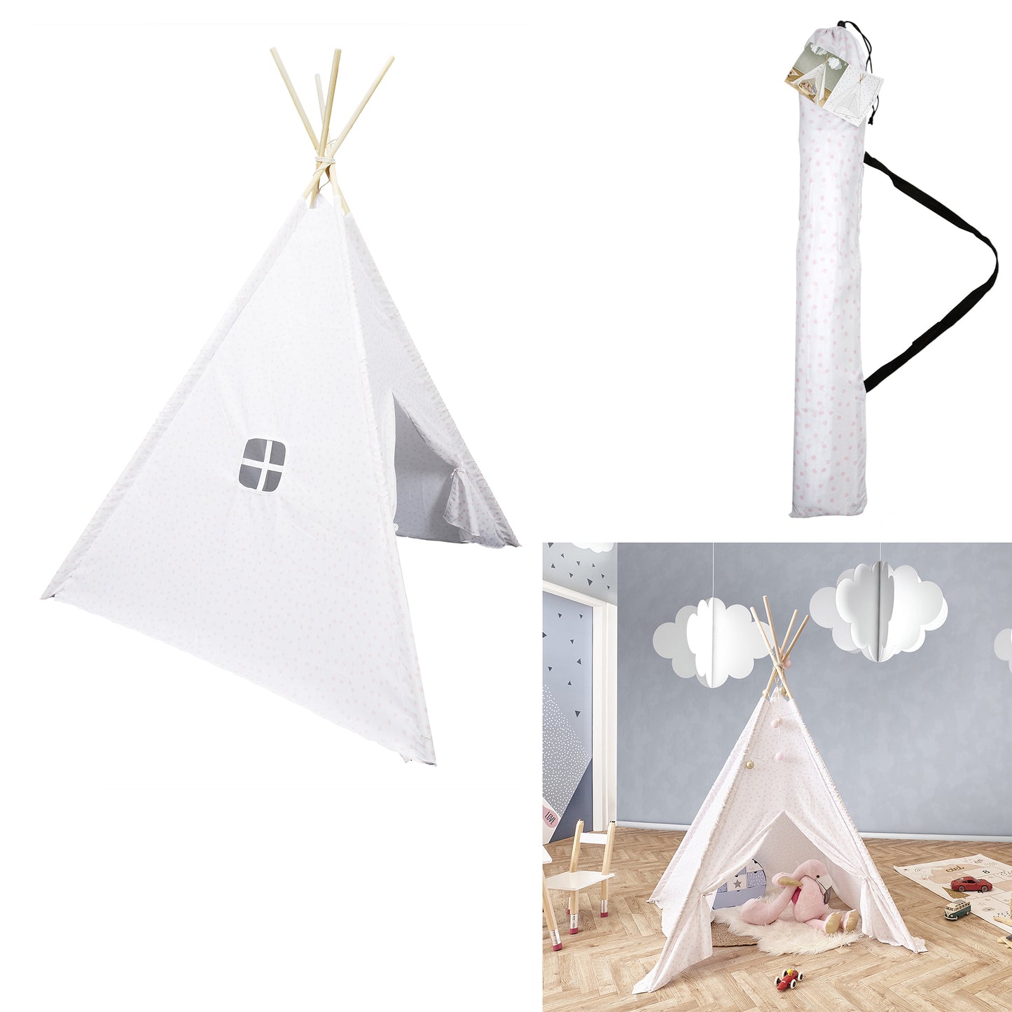 Tipi Blanc 120X120X160Cm