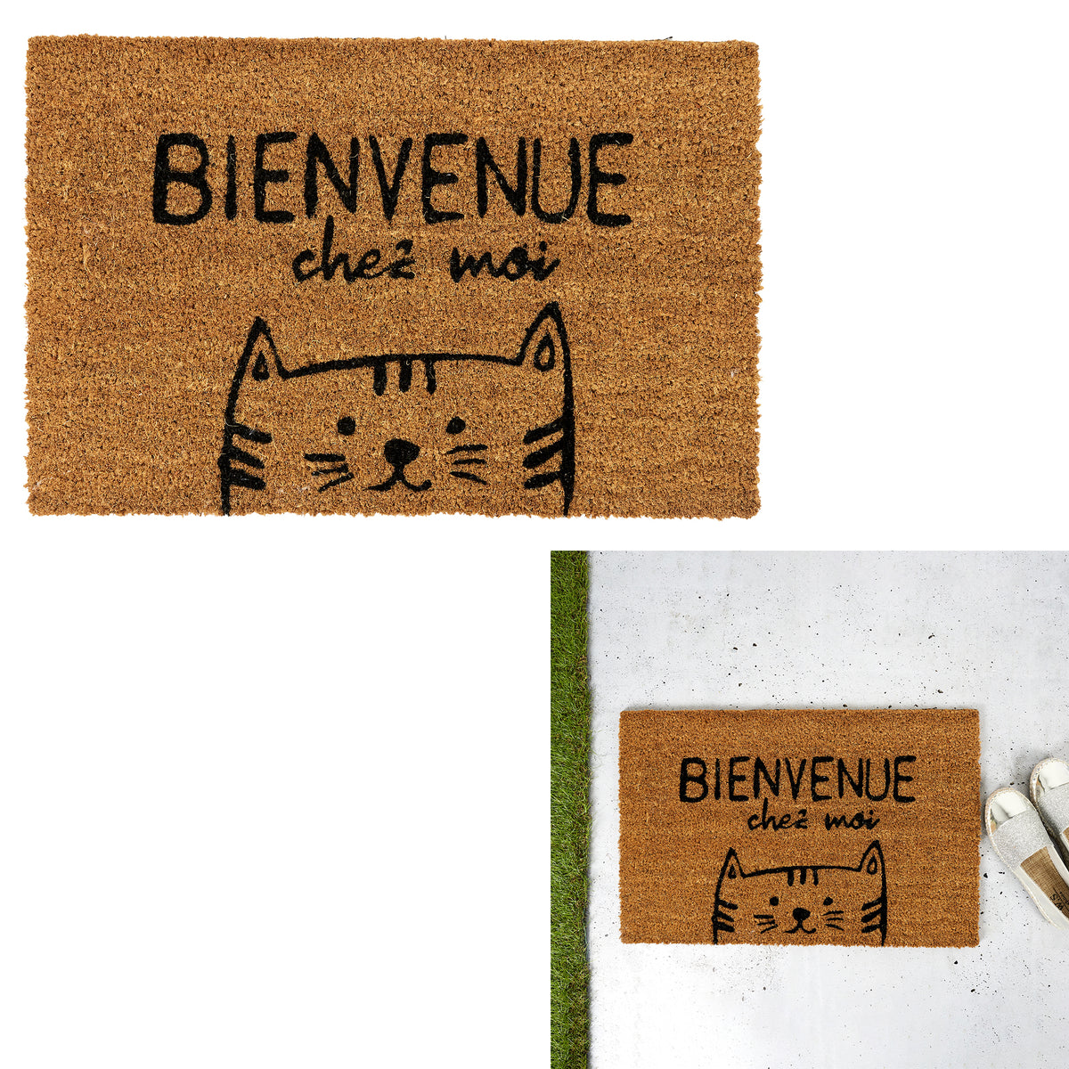 Paillasson Fibre De Coco Chat Bienvenue
