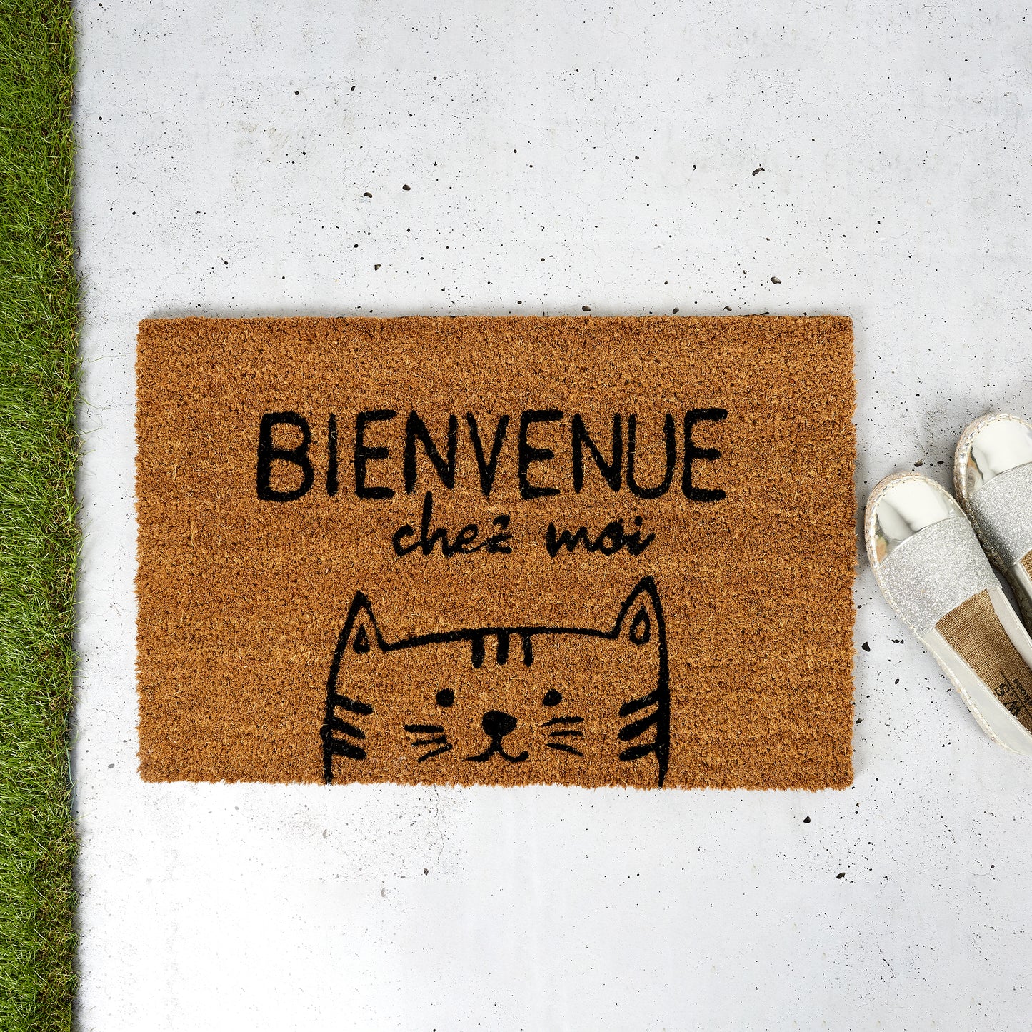 Paillasson Fibre De Coco Chat Bienvenue
