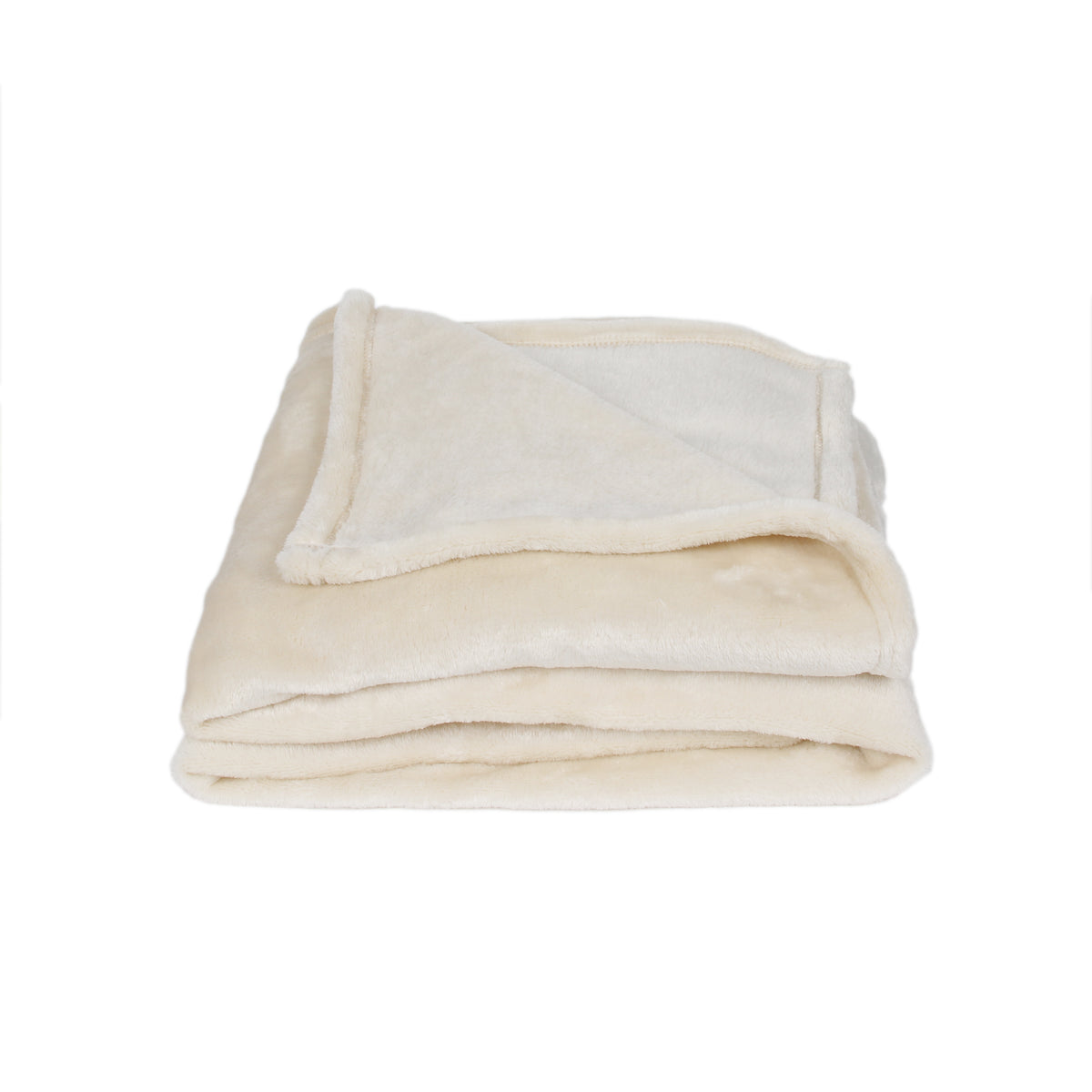 Plaid Pochon Flanelle Ecru 120X150Cm