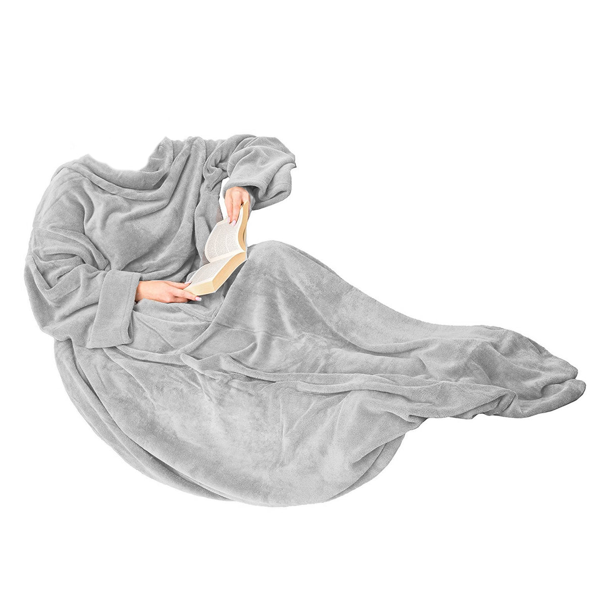Plaid A Manches Gris 140X180Cm