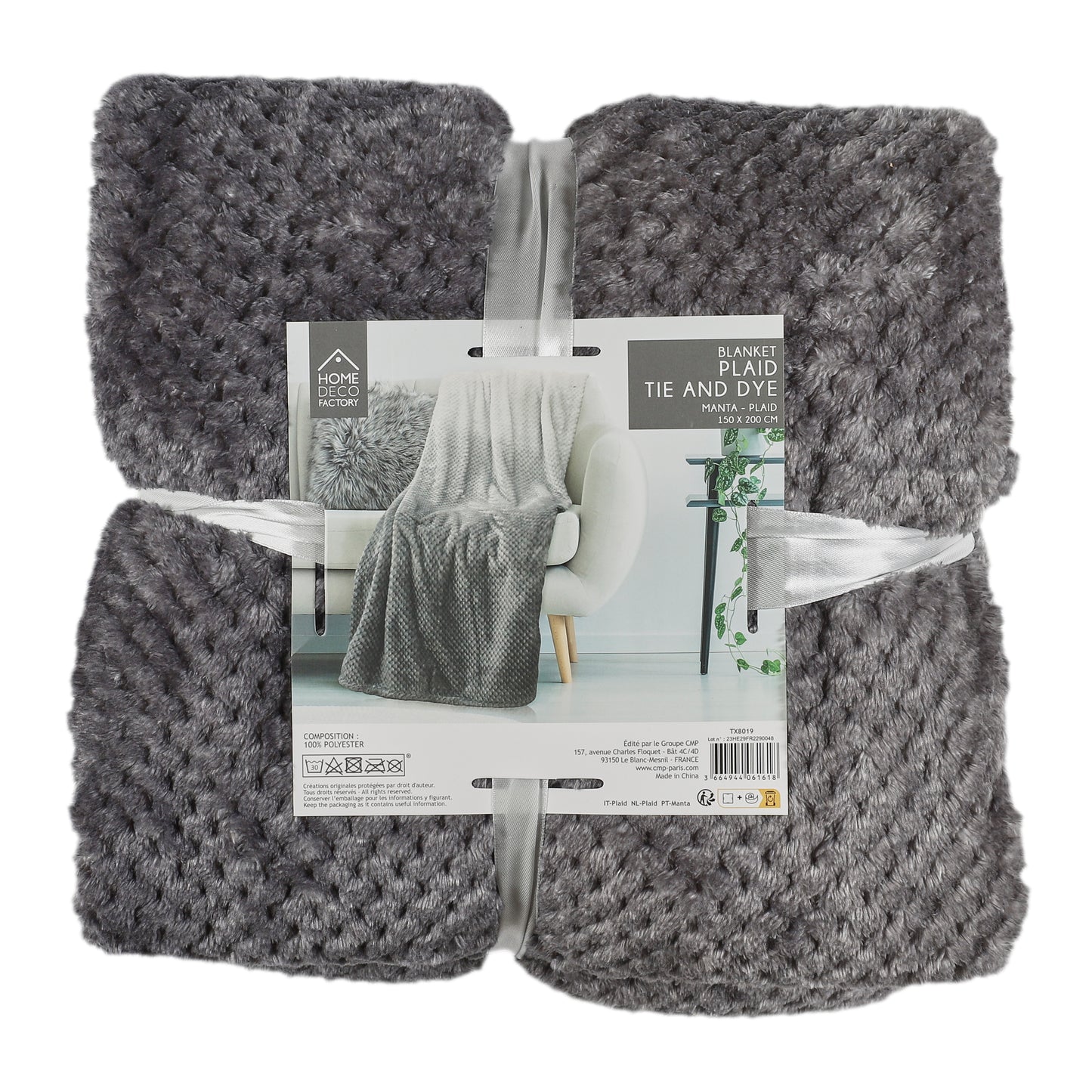 Plaid Nid Abeille Gris Xxl 150X200Cm