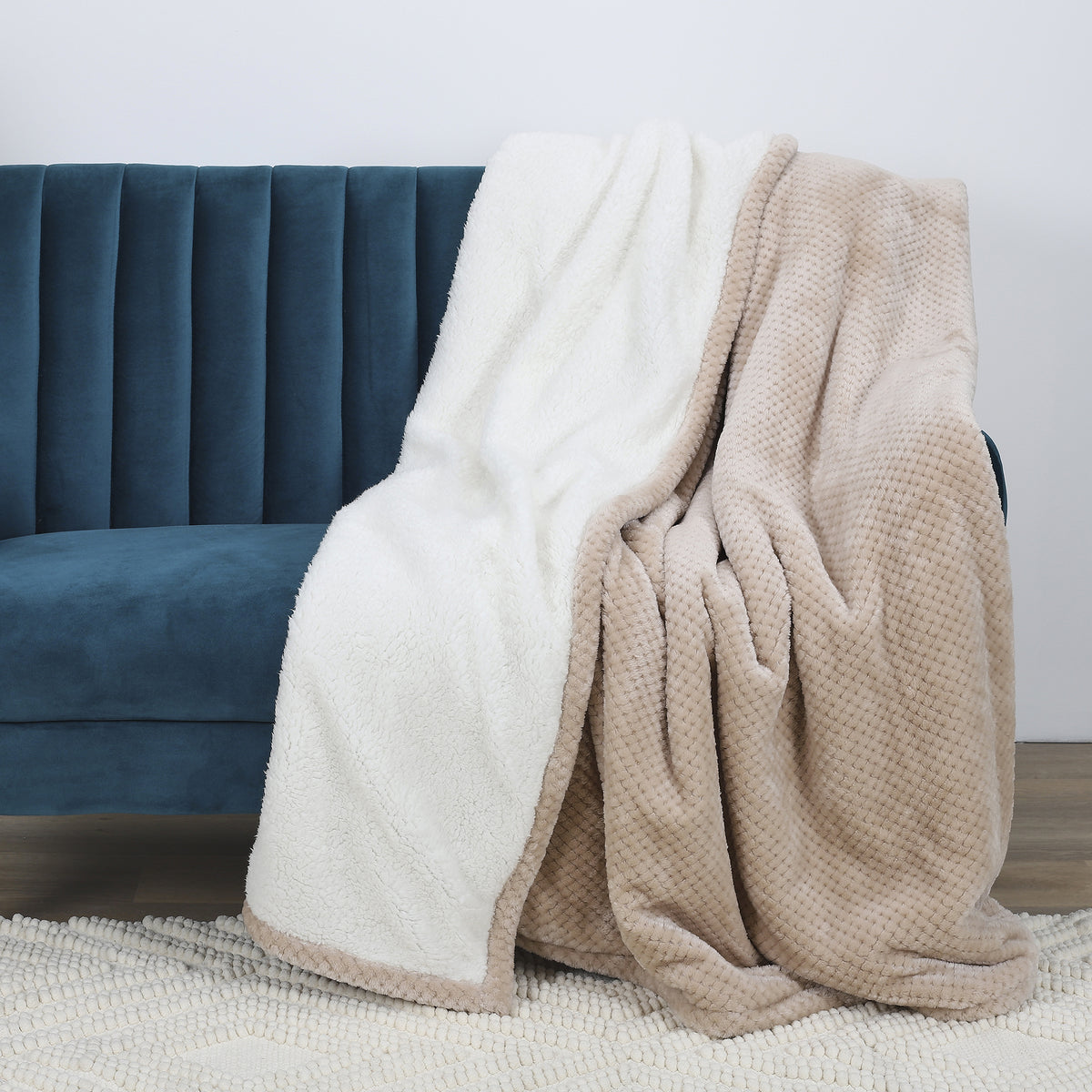Plaid Nid Abeille Beige Sherpa Xxl 180X220Cm