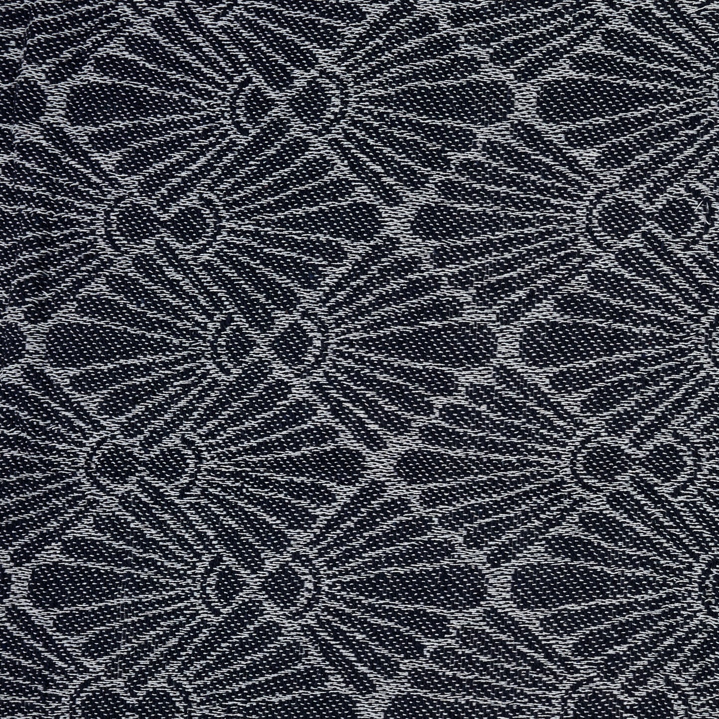 Plaid Jete Jacquard Geometrique Bleu 125X150Cm