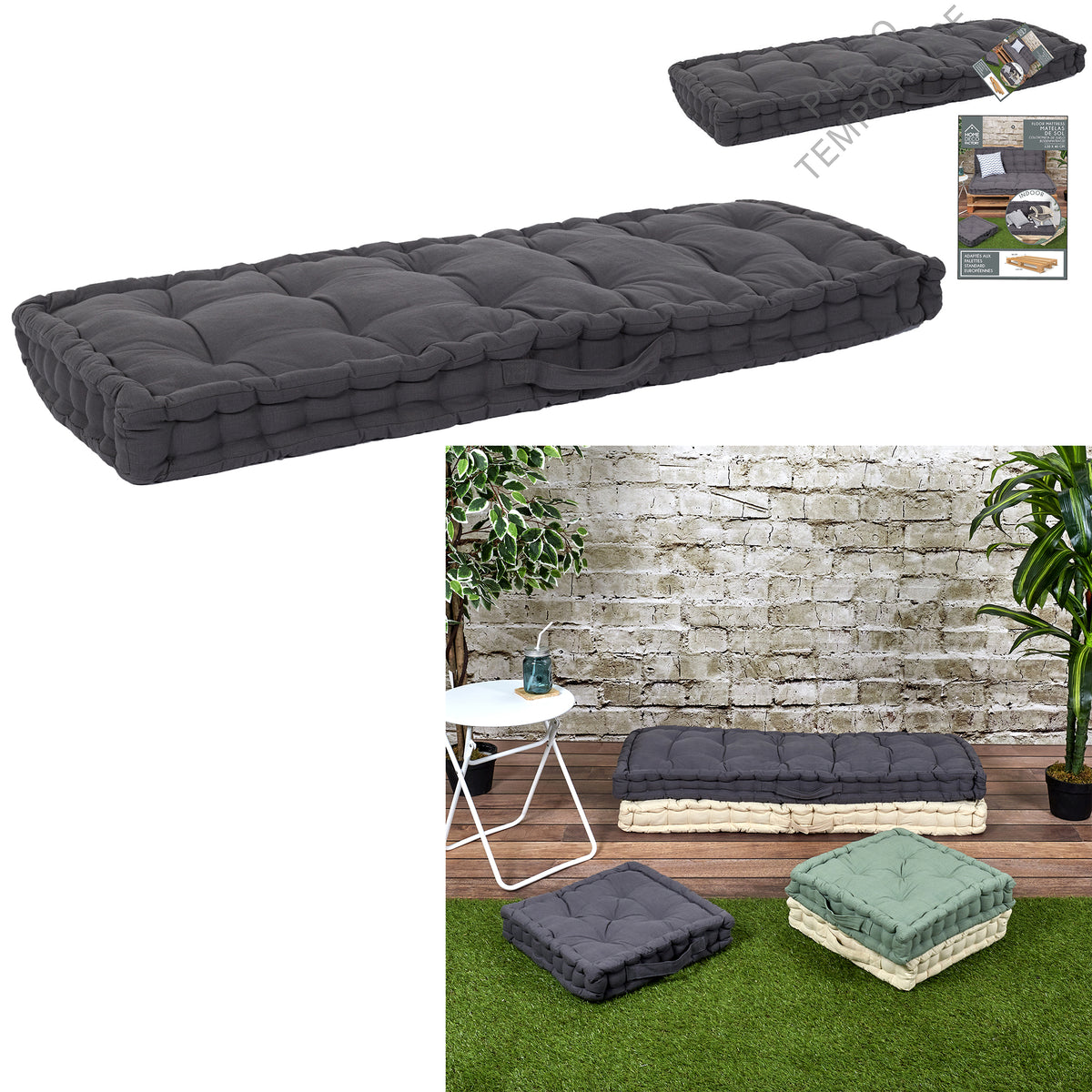 Matelas De Sol Gris 120X40Cm