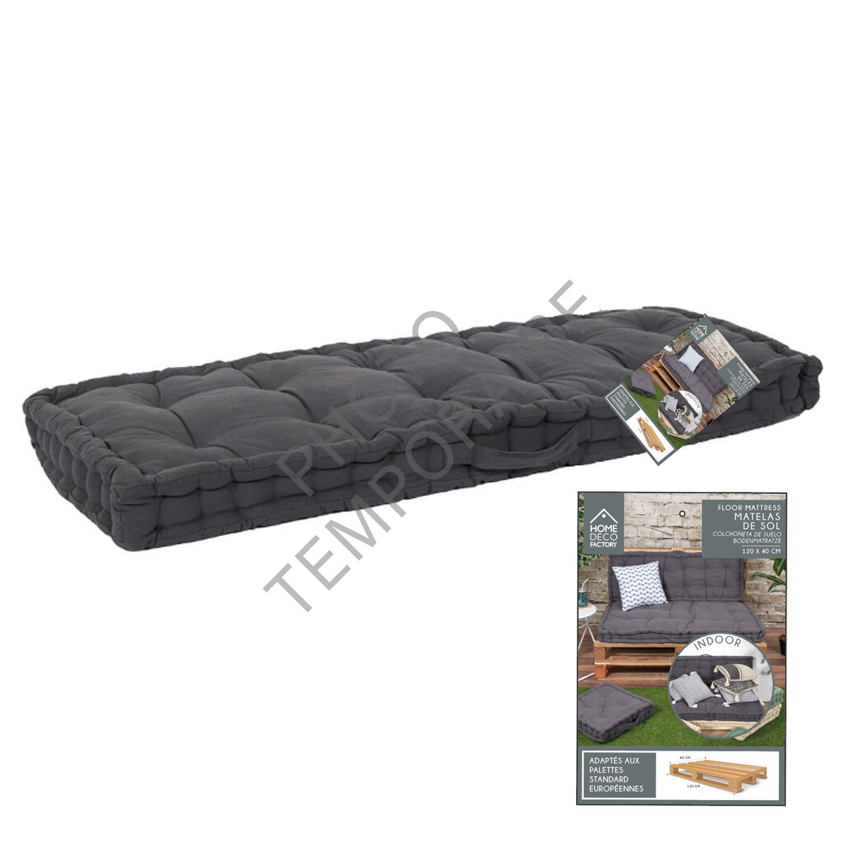 Matelas De Sol Gris 120X40Cm