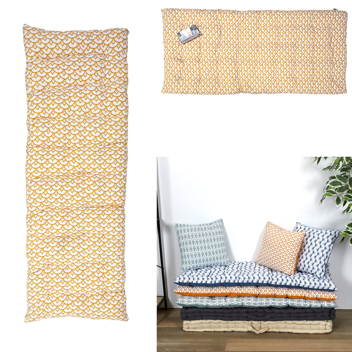 Matelas De Sol Boheme Jaune 120X60Cm