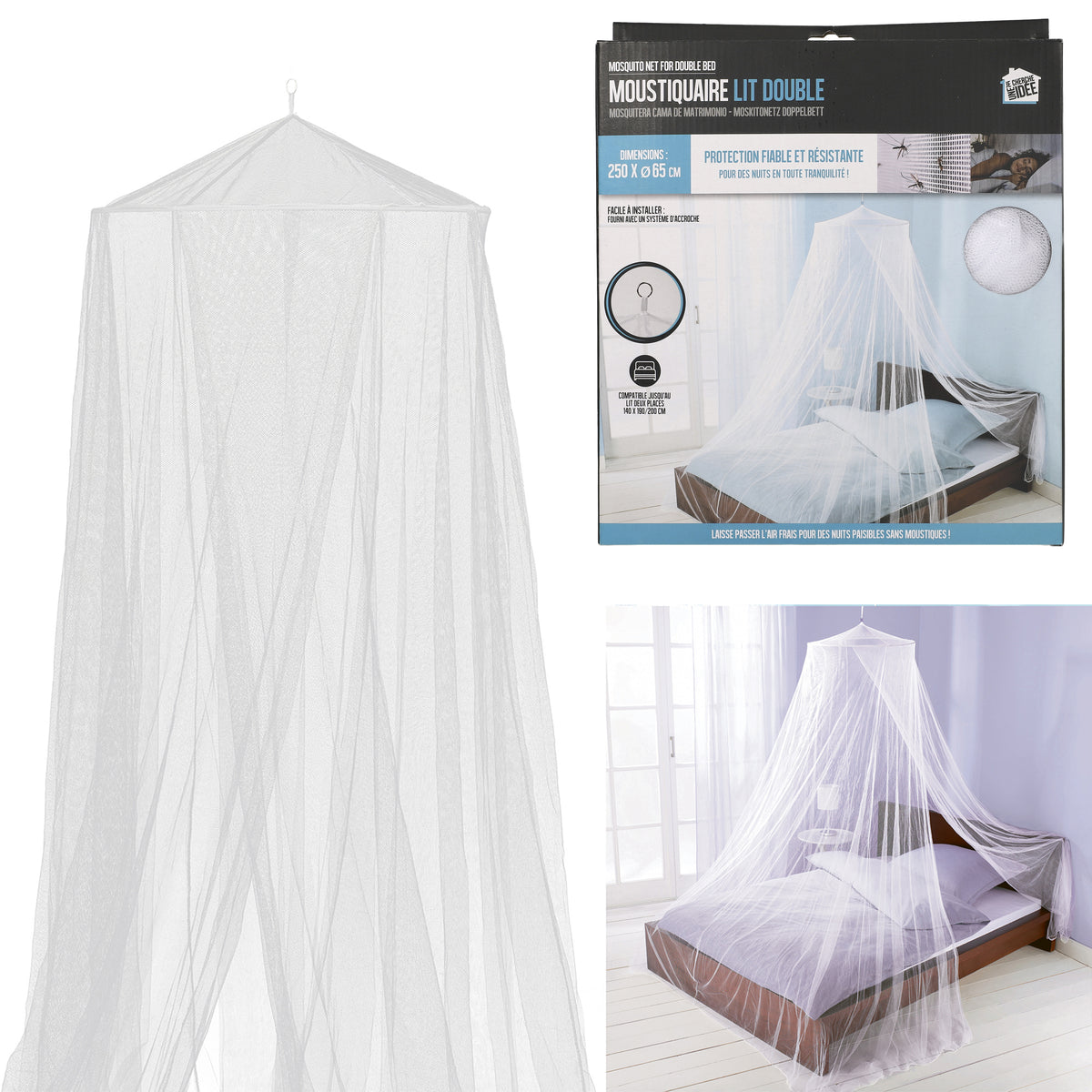 Moustiquaire Lit Double 250X65Cm
