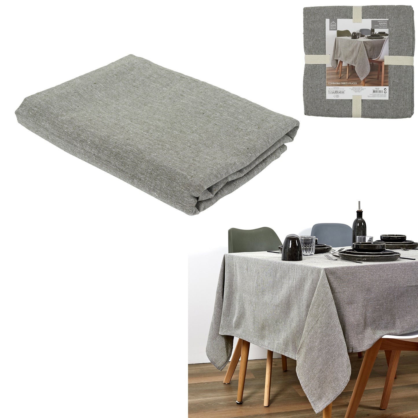 Nappe Coton Vert Olive 140X250Cm