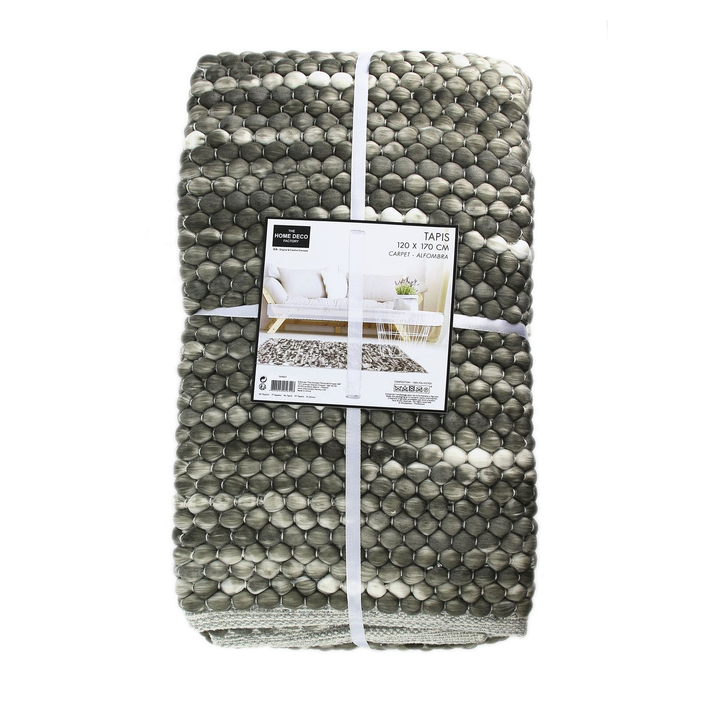 Tapis Boules Gris 120X170Cm
