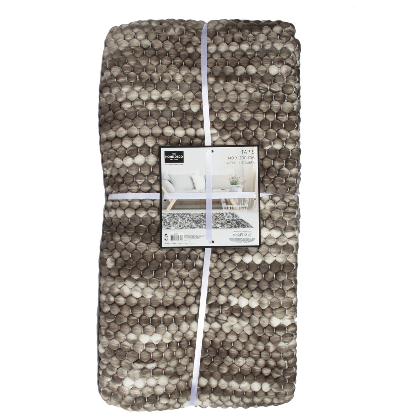 Tapis Boules Gris 140X200Cm