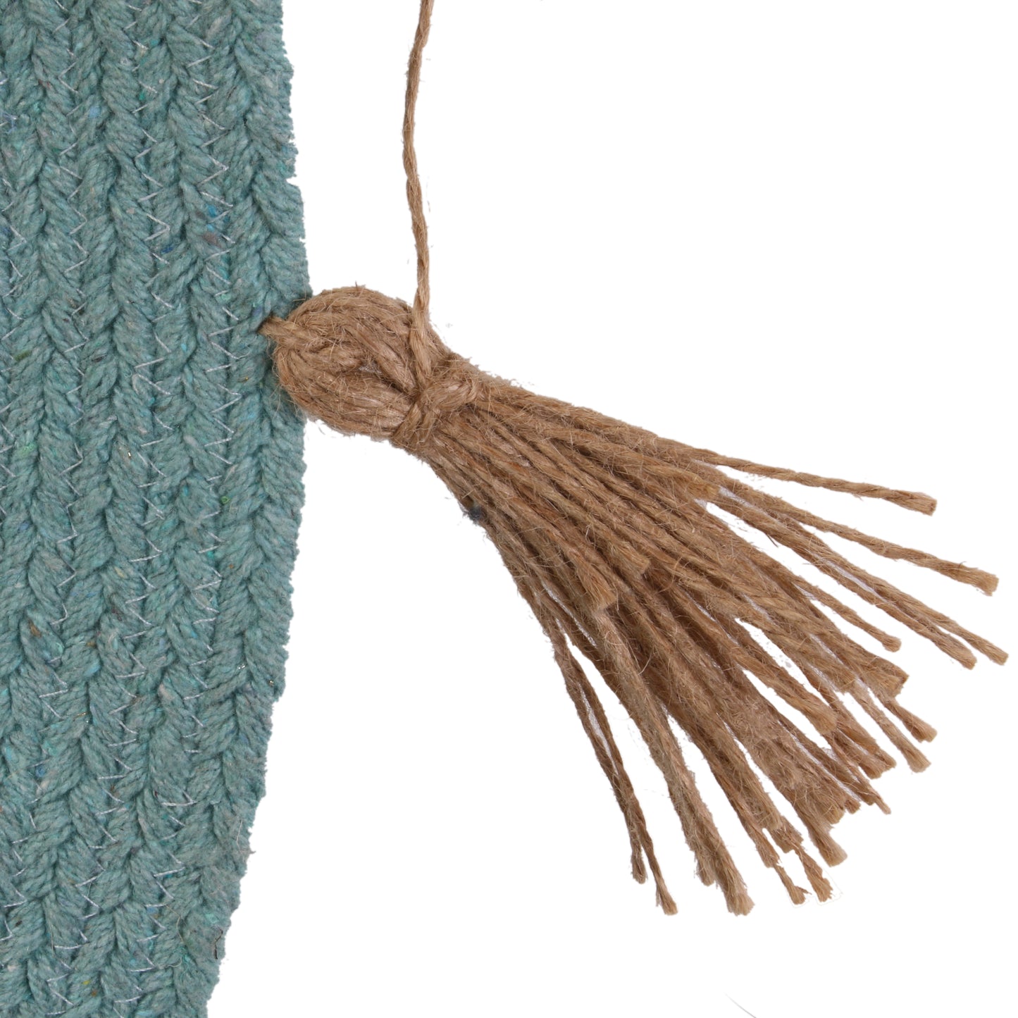 Tapis Rond Coton Pompon Celadon 90Cm
