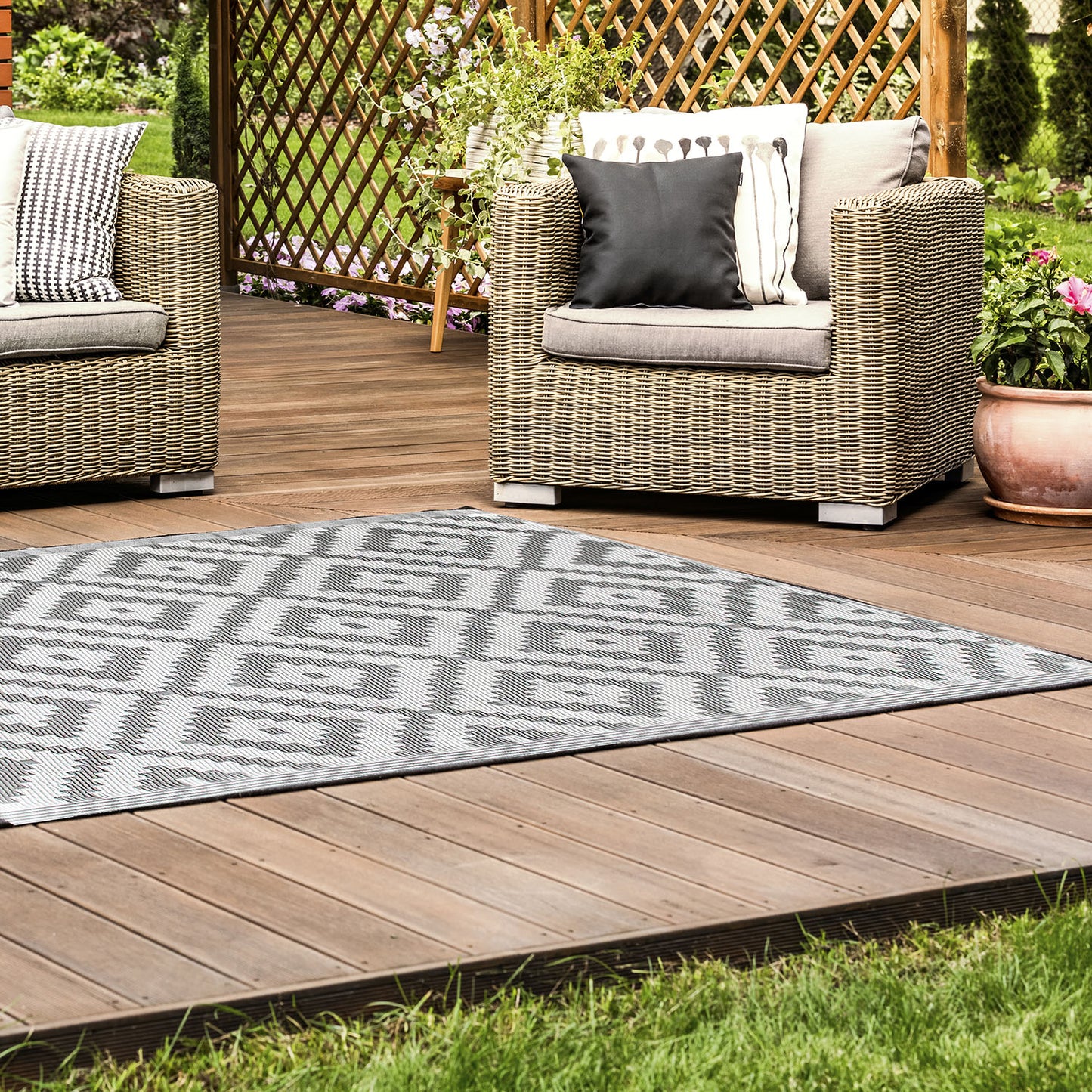 Tapis Polypropylene Gris Clair 120X180Cm