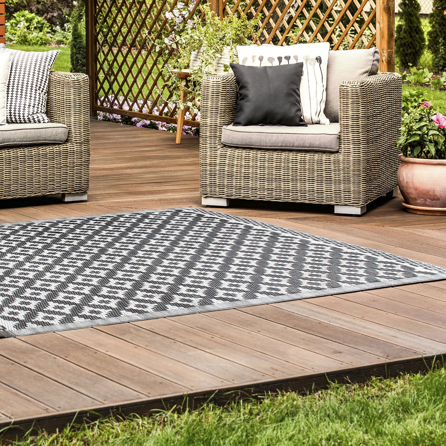 Tapis Polypropylene Gris Fonce 120X180Cm