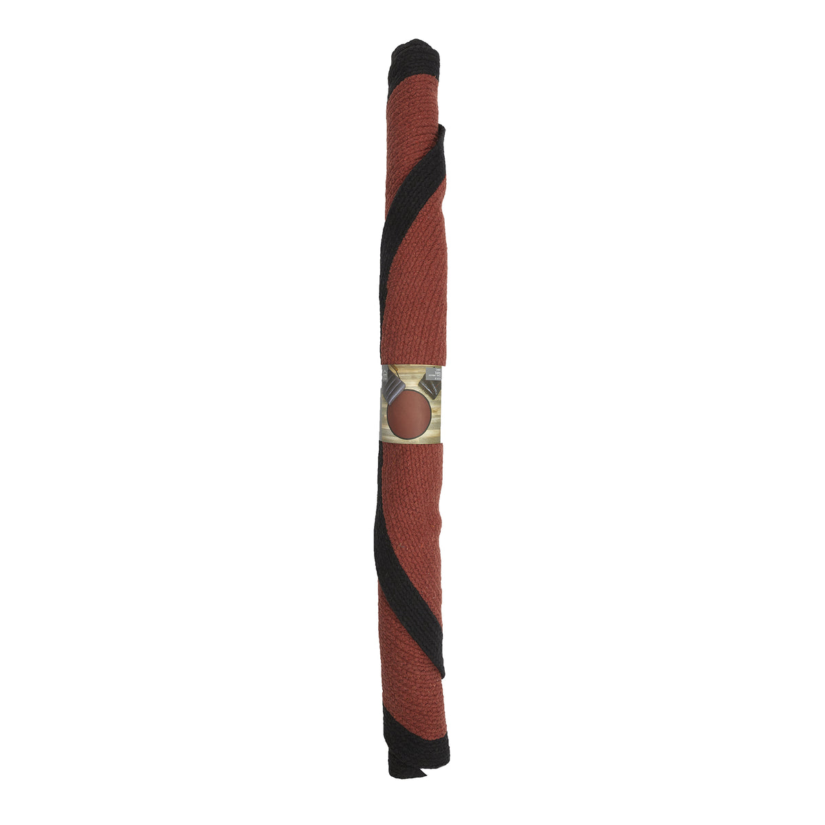 Tapis Rond Coton Terracotta Bord Noir 120Cm