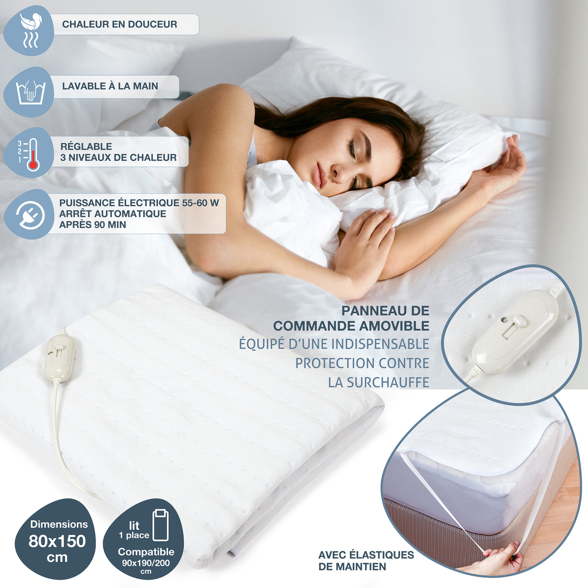 Surmatelas Chauffant 150X80Cm