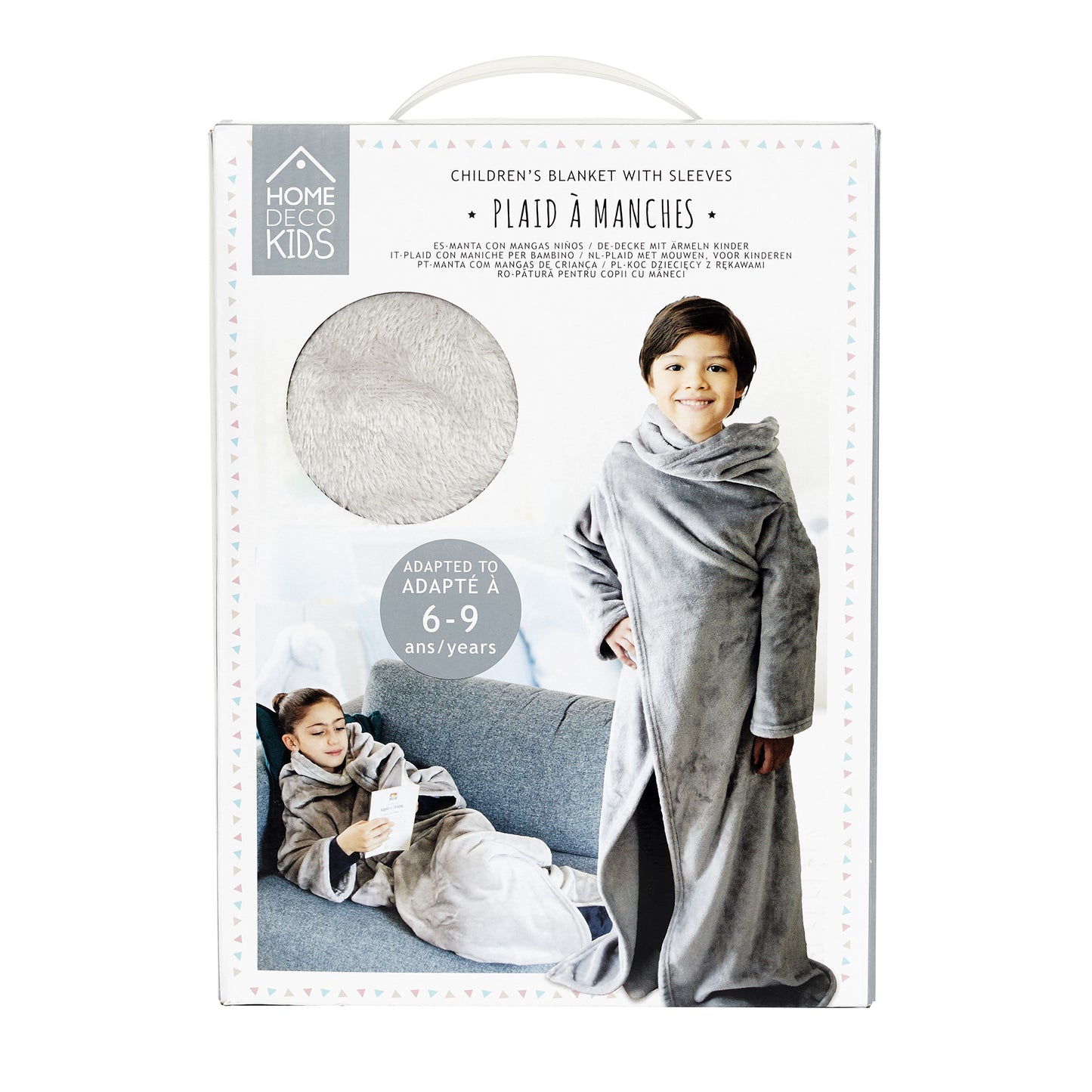 Plaid A Manches Enfant Gris 140X100Cm