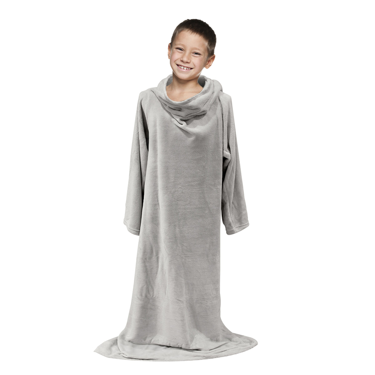 Plaid A Manches Enfant Gris 140X100Cm