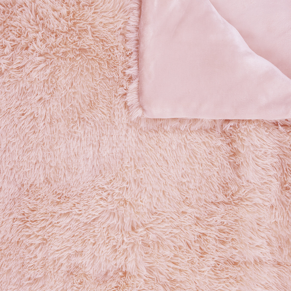 Couvre Lit Poils Longs Rose 220X240Cm