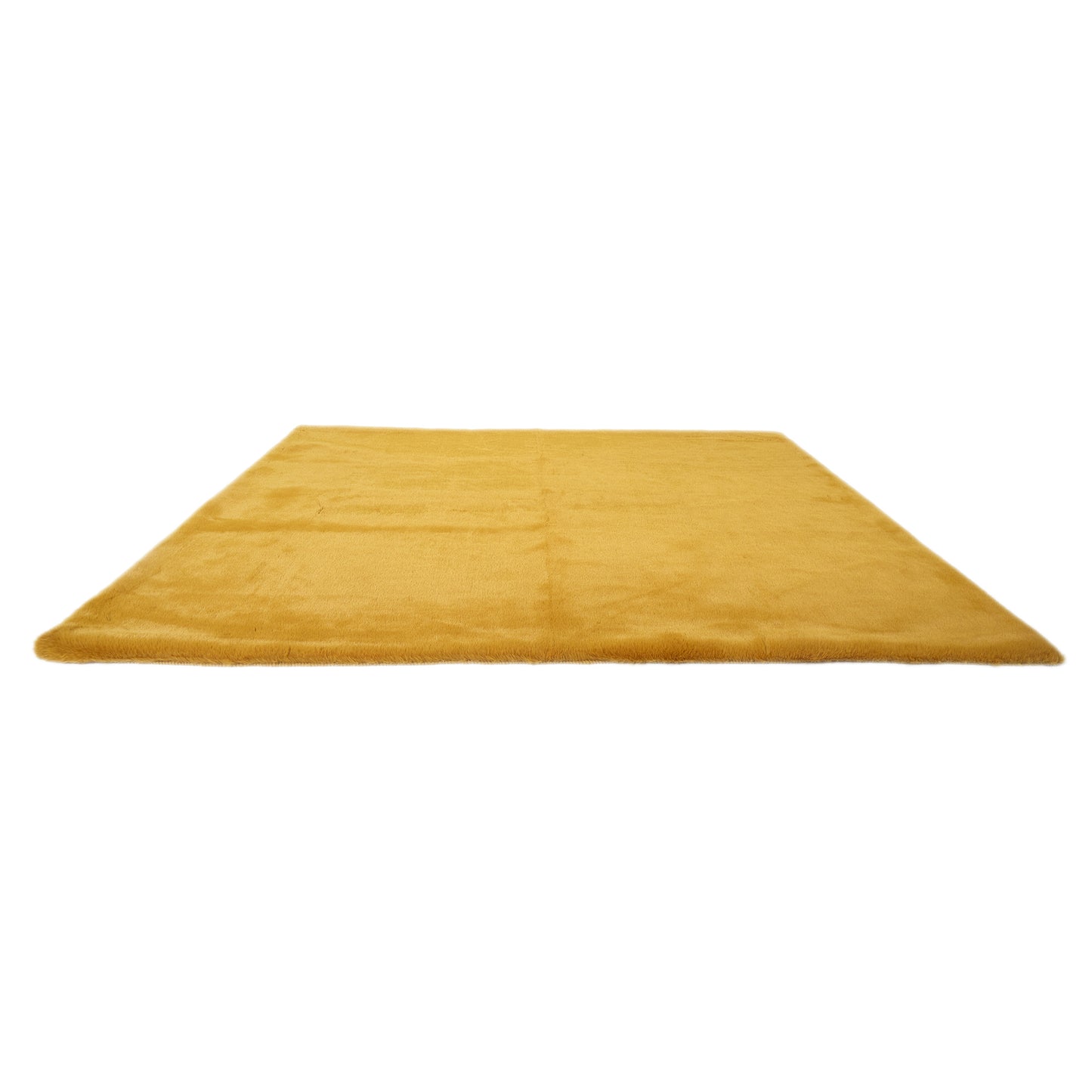 Tapis Imitation Fourrure Fin Moutarde 120X170Cm