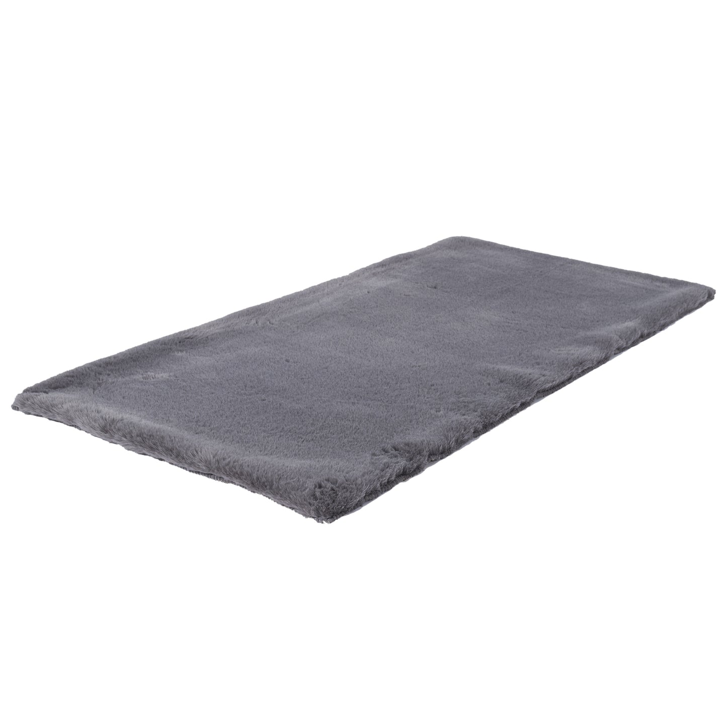 Tapis Imitation Fourrure Fin Gris 110X60Cm