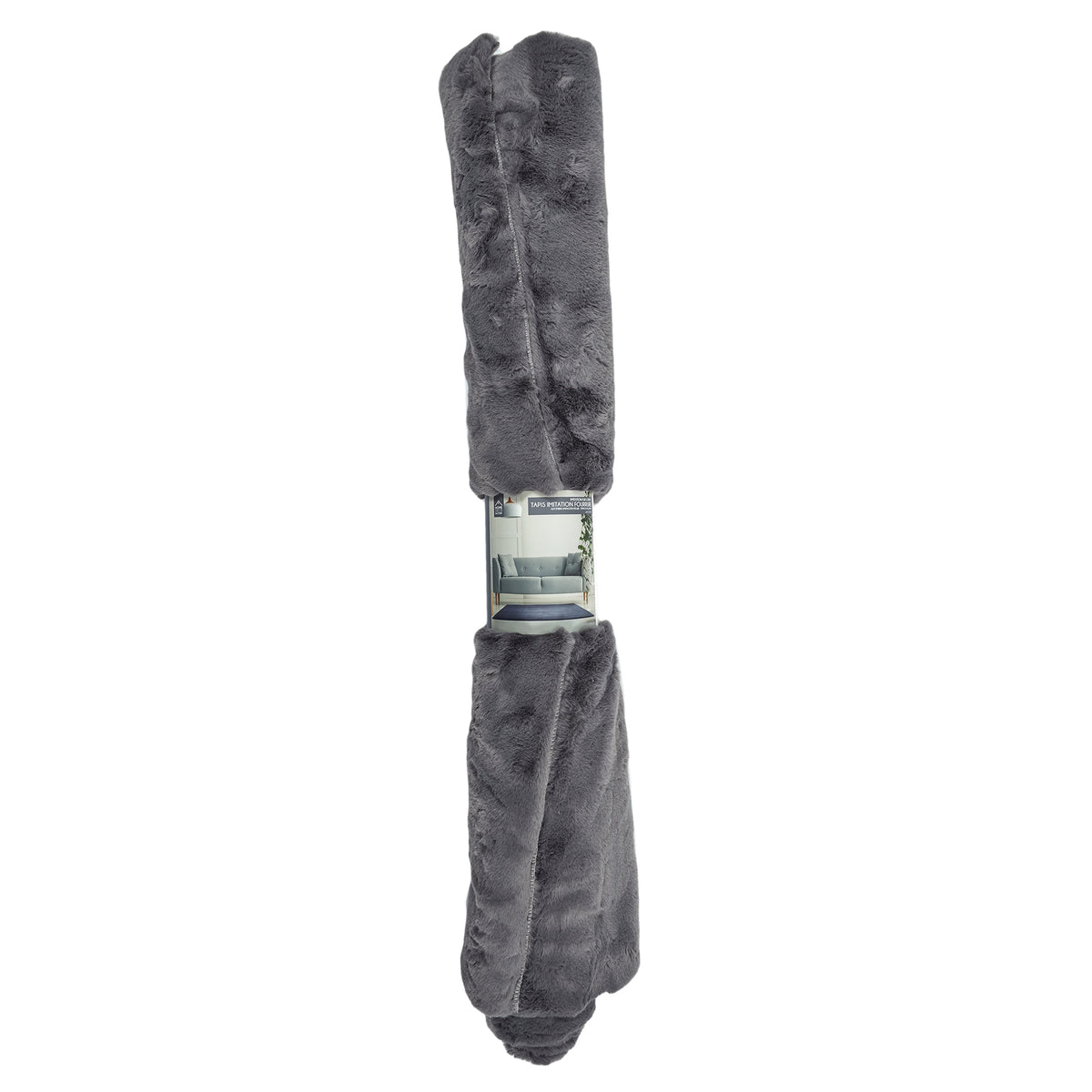 Tapis Imitation Fourrure Fin Gris 120X170Cm