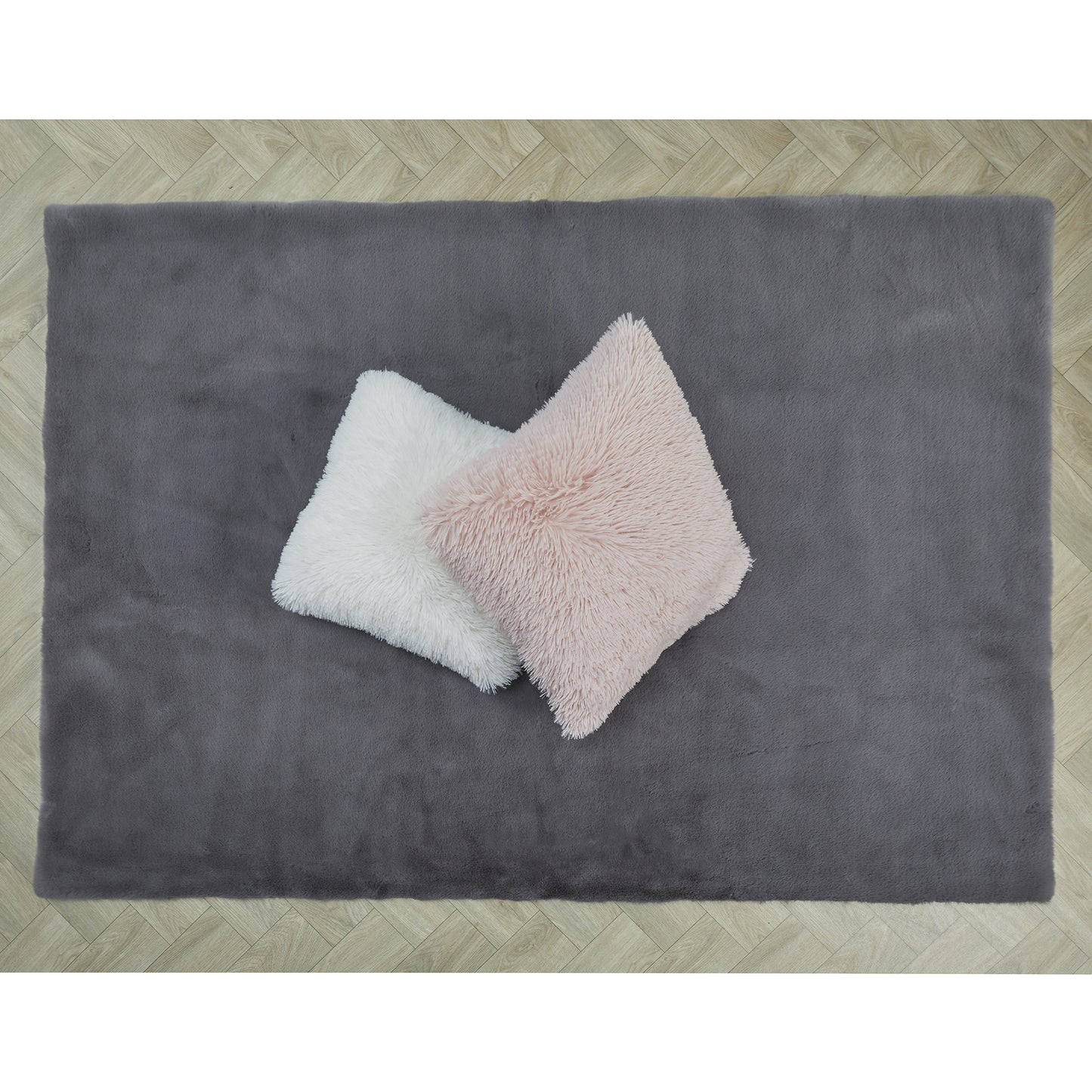 Tapis Imitation Fourrure Fin Gris 120X170Cm