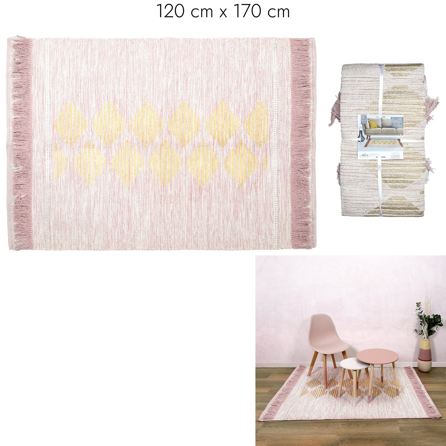 Tapis Nude Imprime Dore 120X170Cm