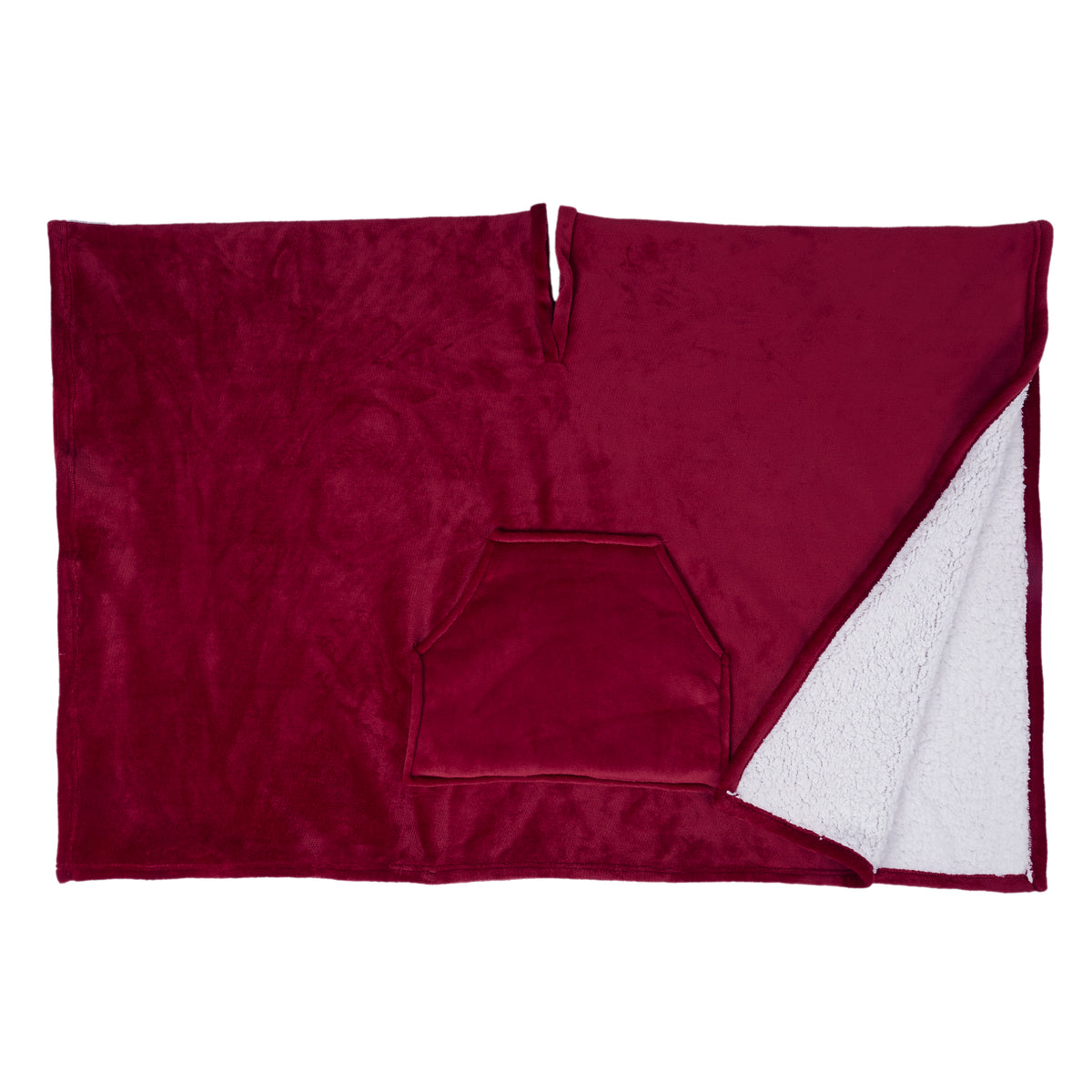 Plaid Poncho Rouge