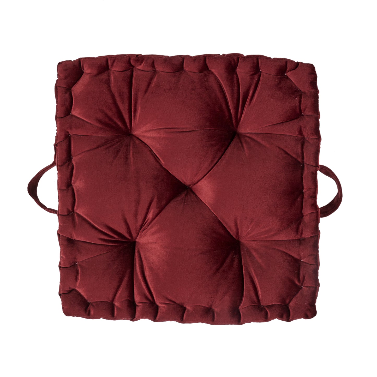 Coussin De Sol Velours Bordeaux 40X40Cm