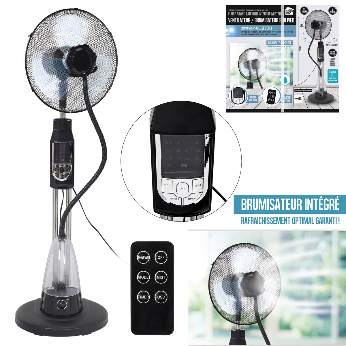 Ventilateur Brumisateur 40Cm Telecommande