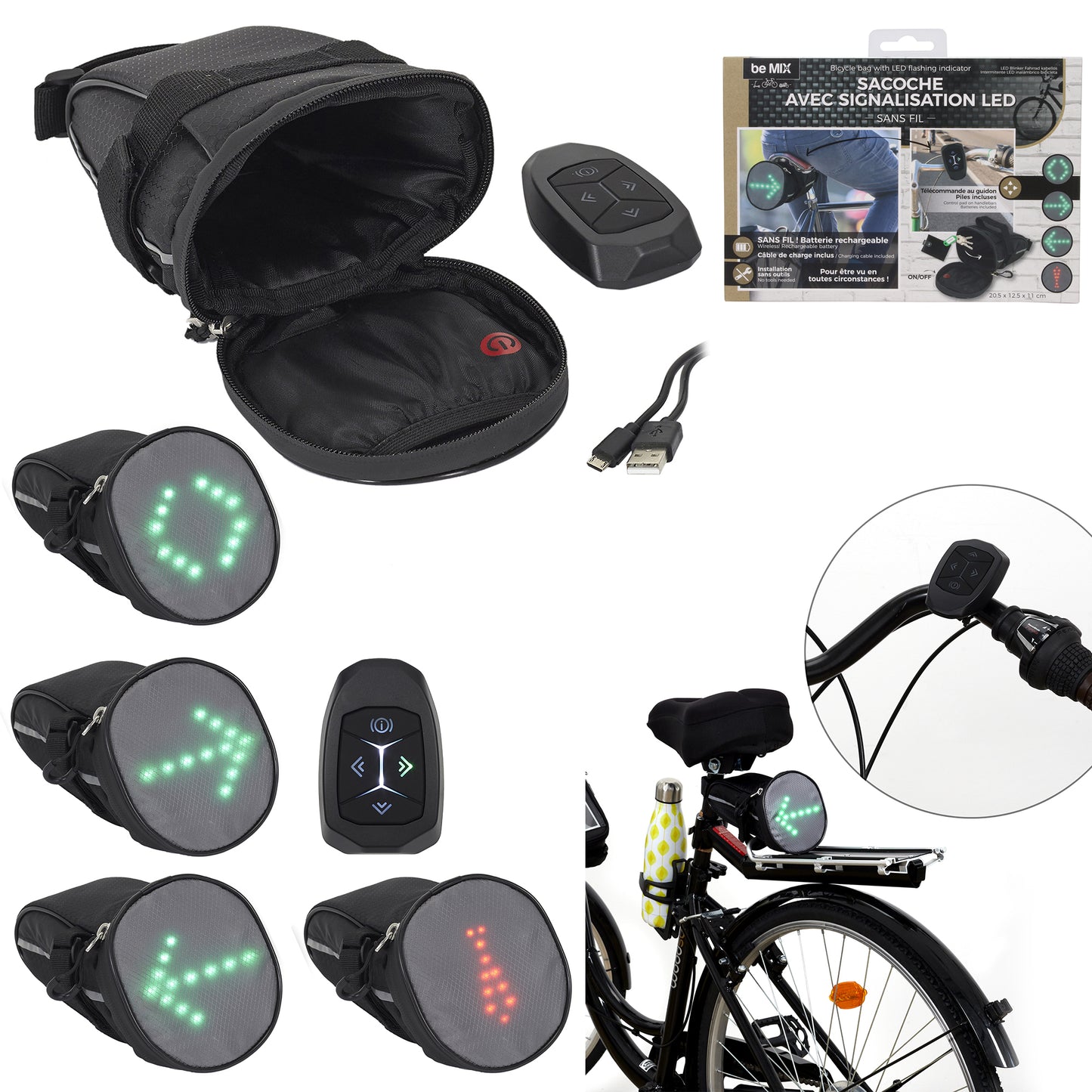 Clignotant Led Velo Sans Fil Telecommande