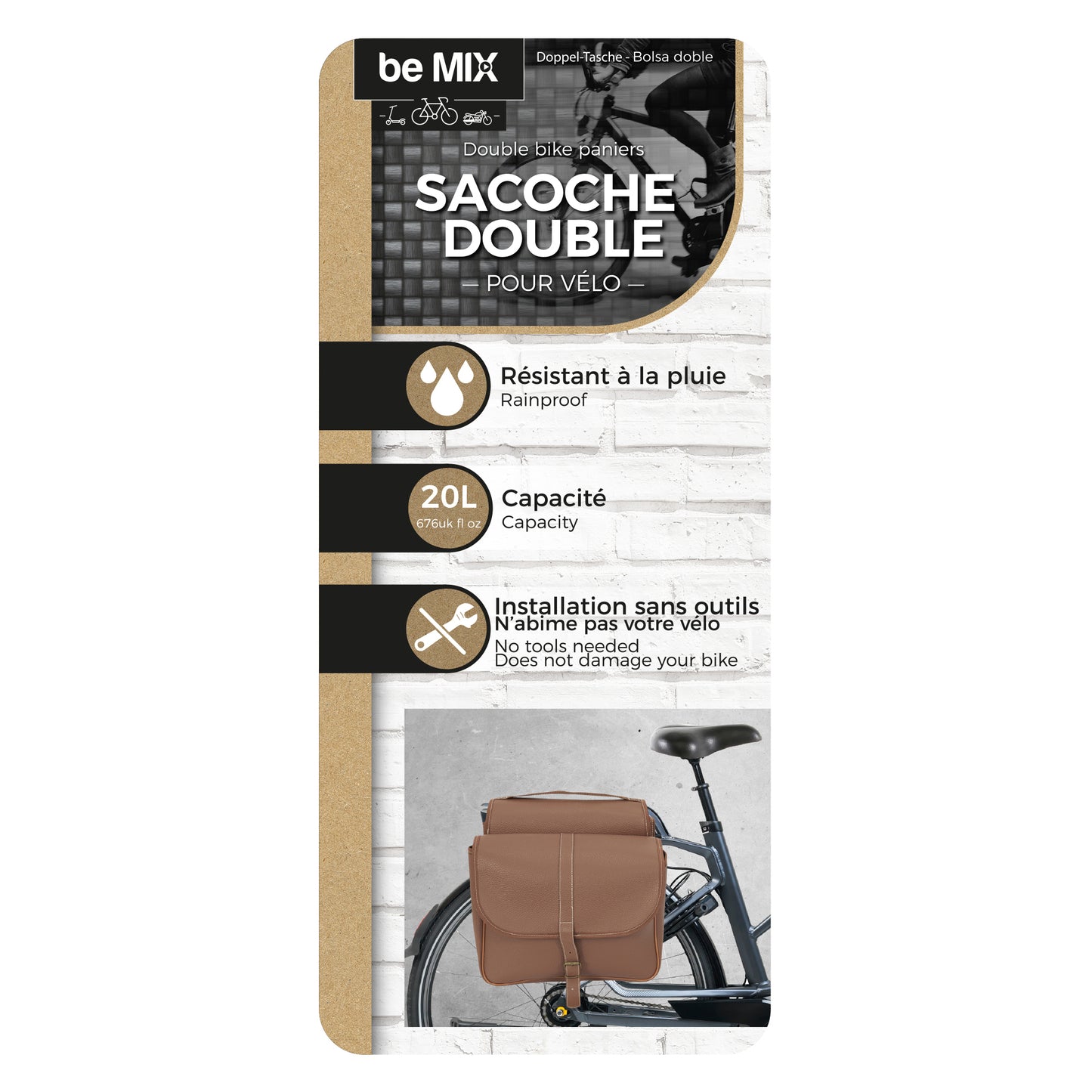 Sacoche Double Universelle Similicuir Velo 20L