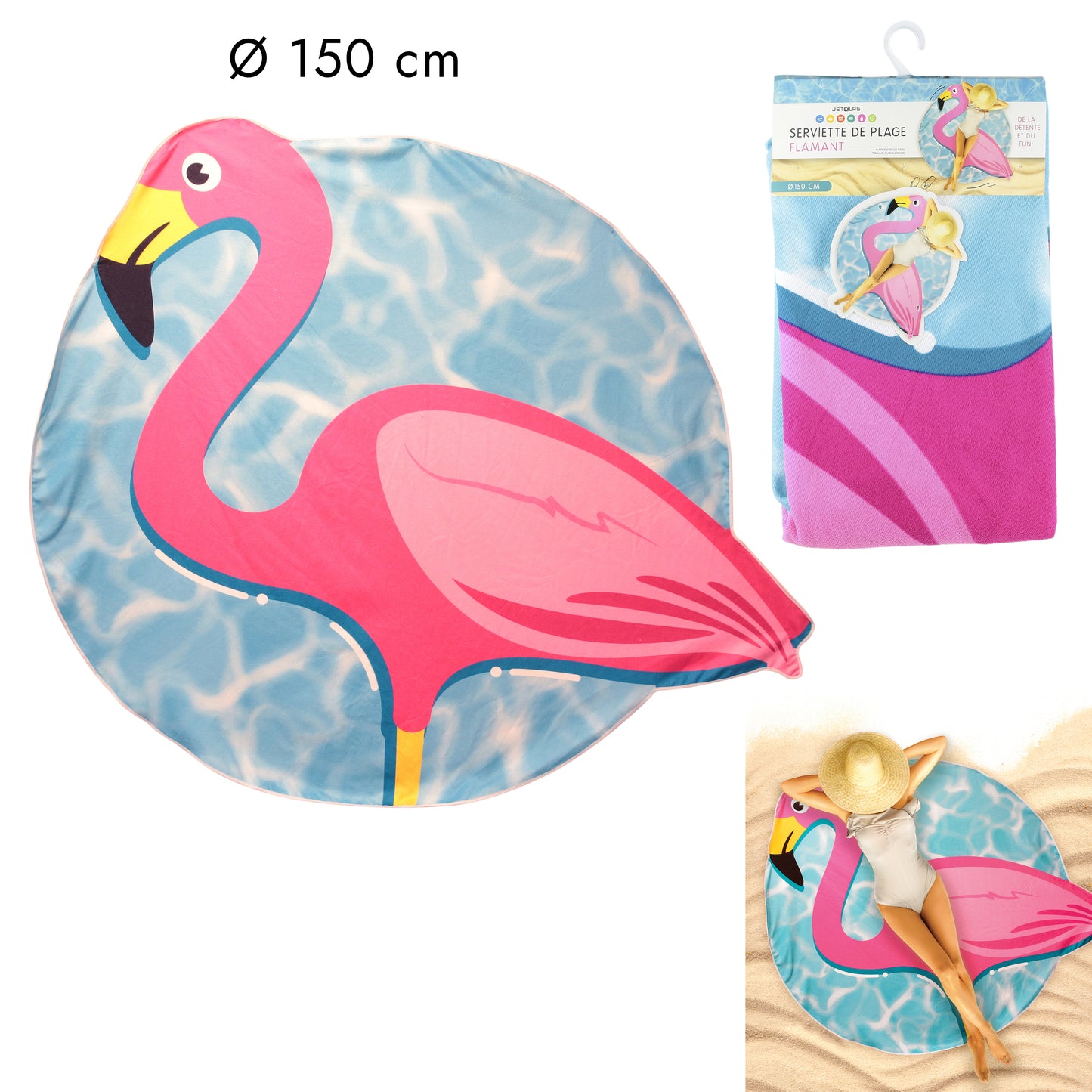 Drap De Plage 150Cm Flamant