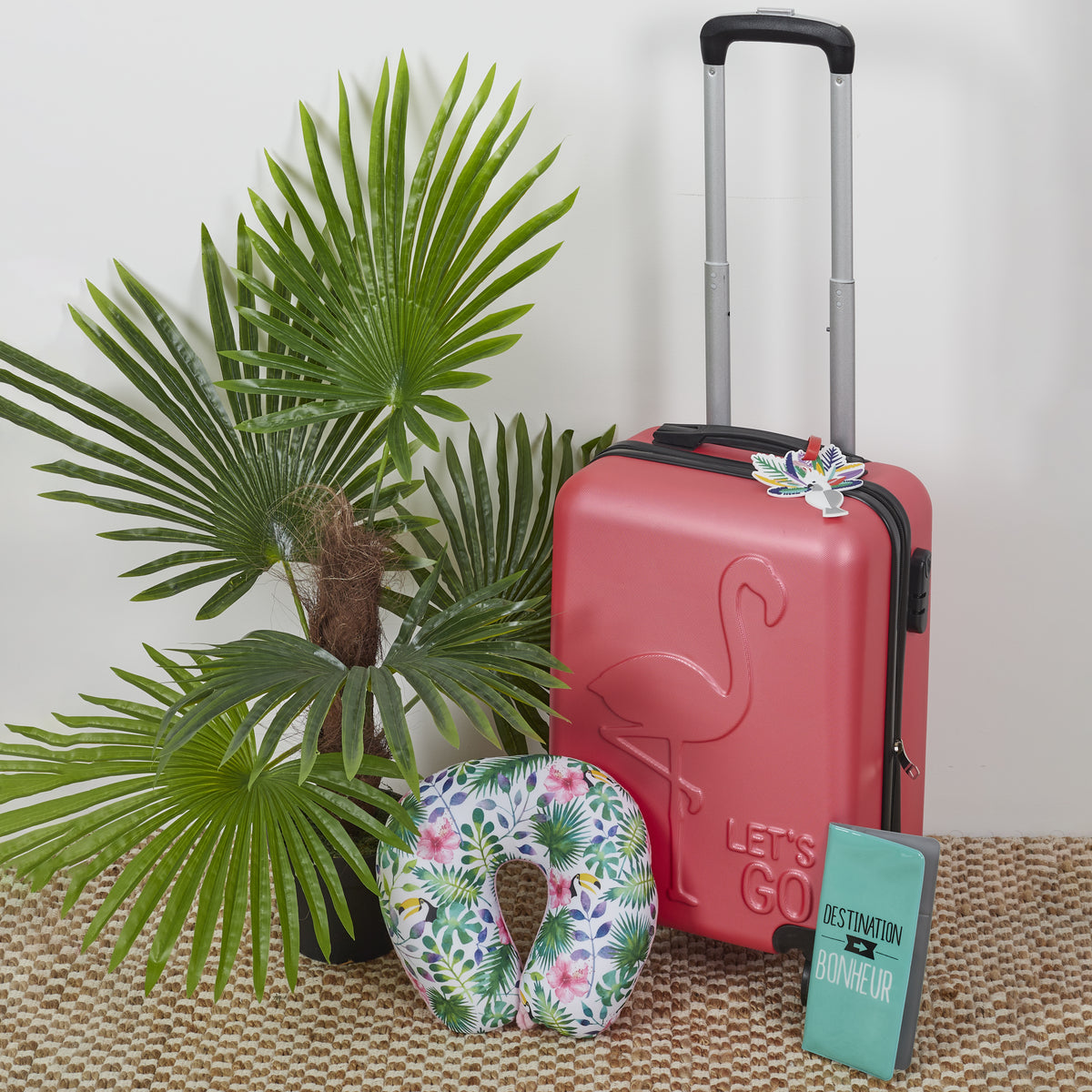 Valise Cabine Embossee Flamant 28L