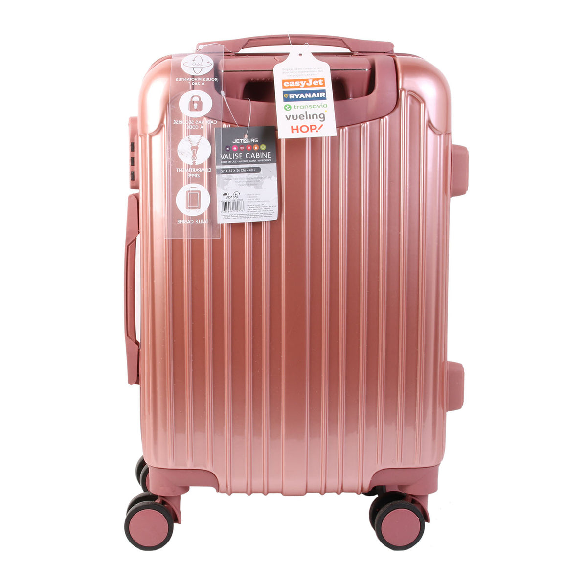 Valise Cabine Paris Rose 40L