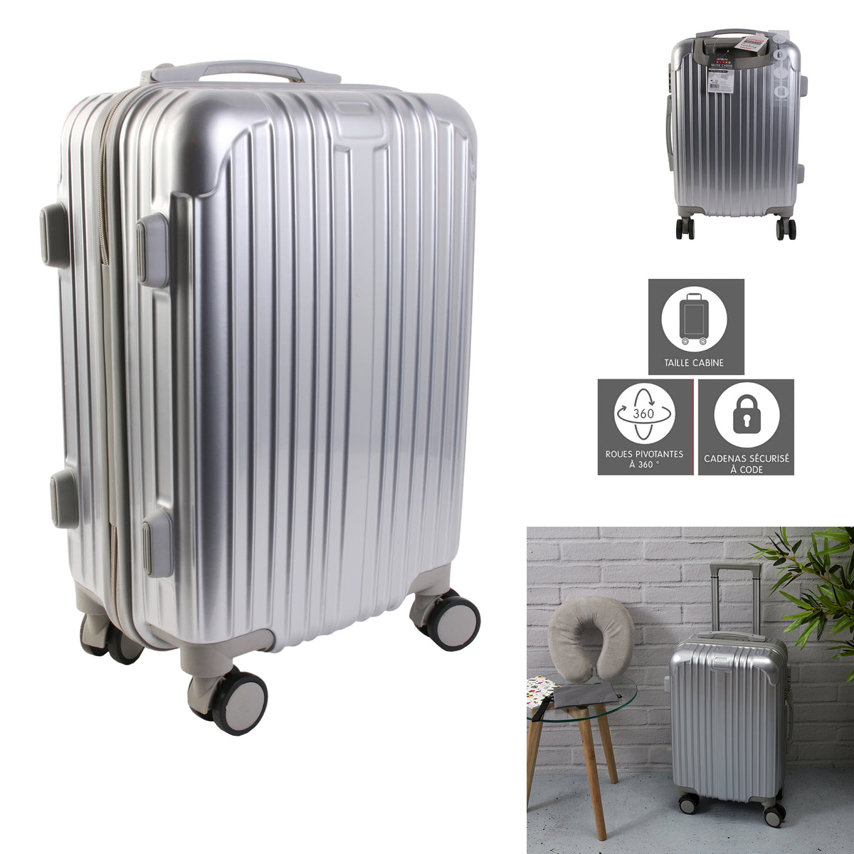 Valise Cabine New York Gris 40L