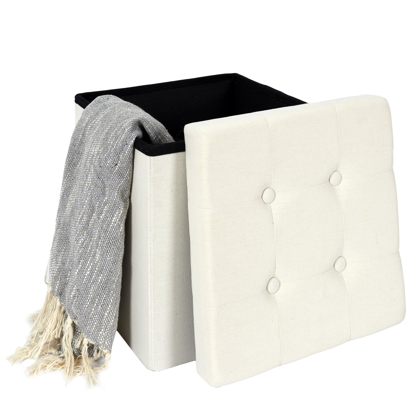 Coffre Pouf Pliable Eleonor Beige