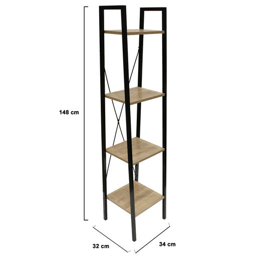 Etagere Bois Et Metal Loka 148X34X32