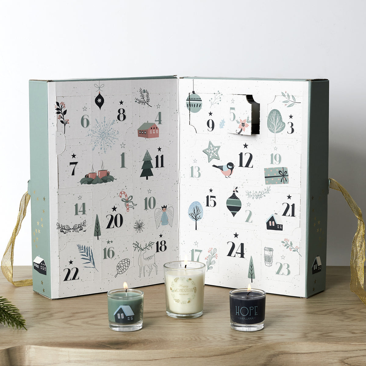 Bougie Parfumee X24 Calendrier Noel Nordique