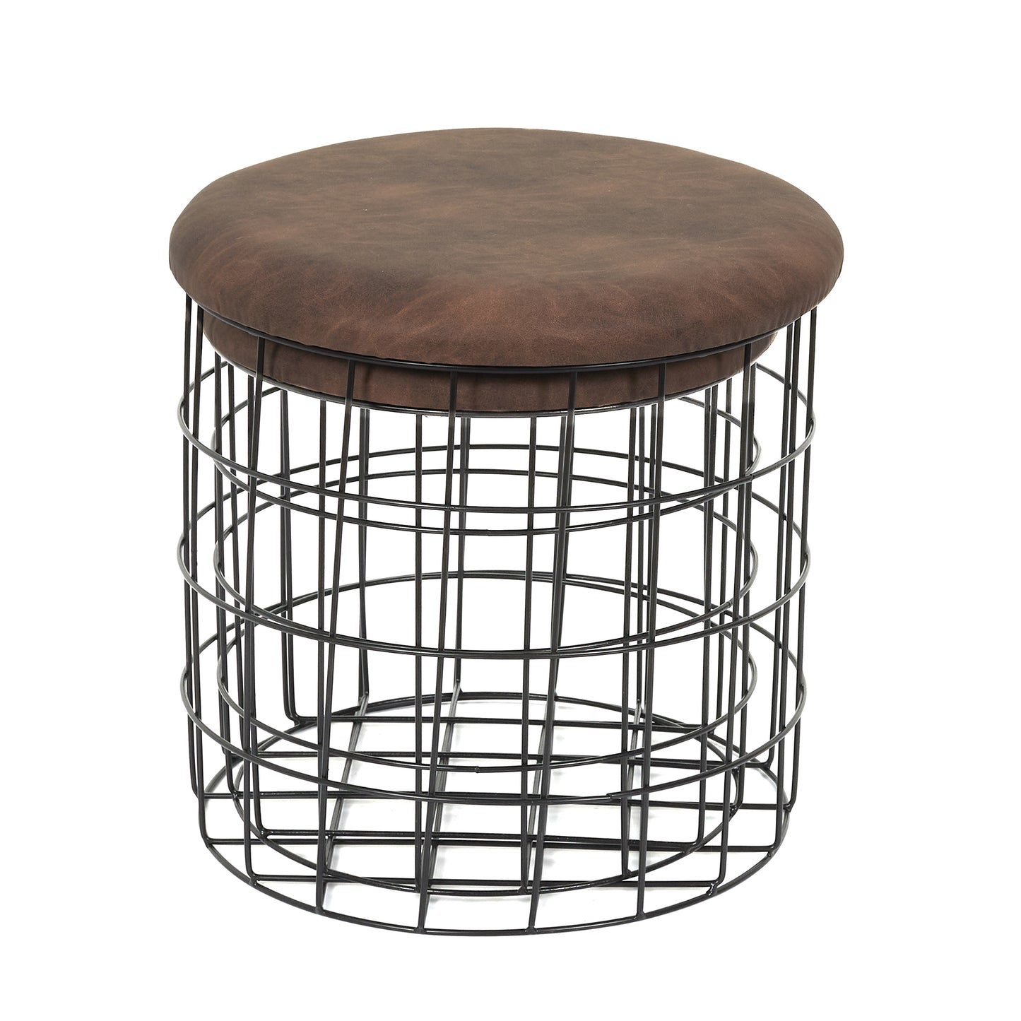 Pouf Gigogne Pu Marron X2