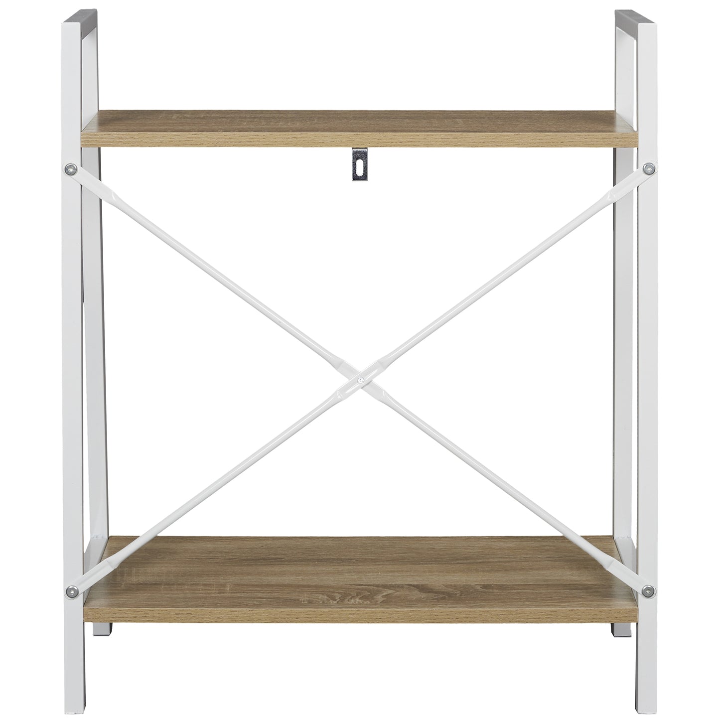 Etagere Bois Et Metal Blanc 70X60X27Cm