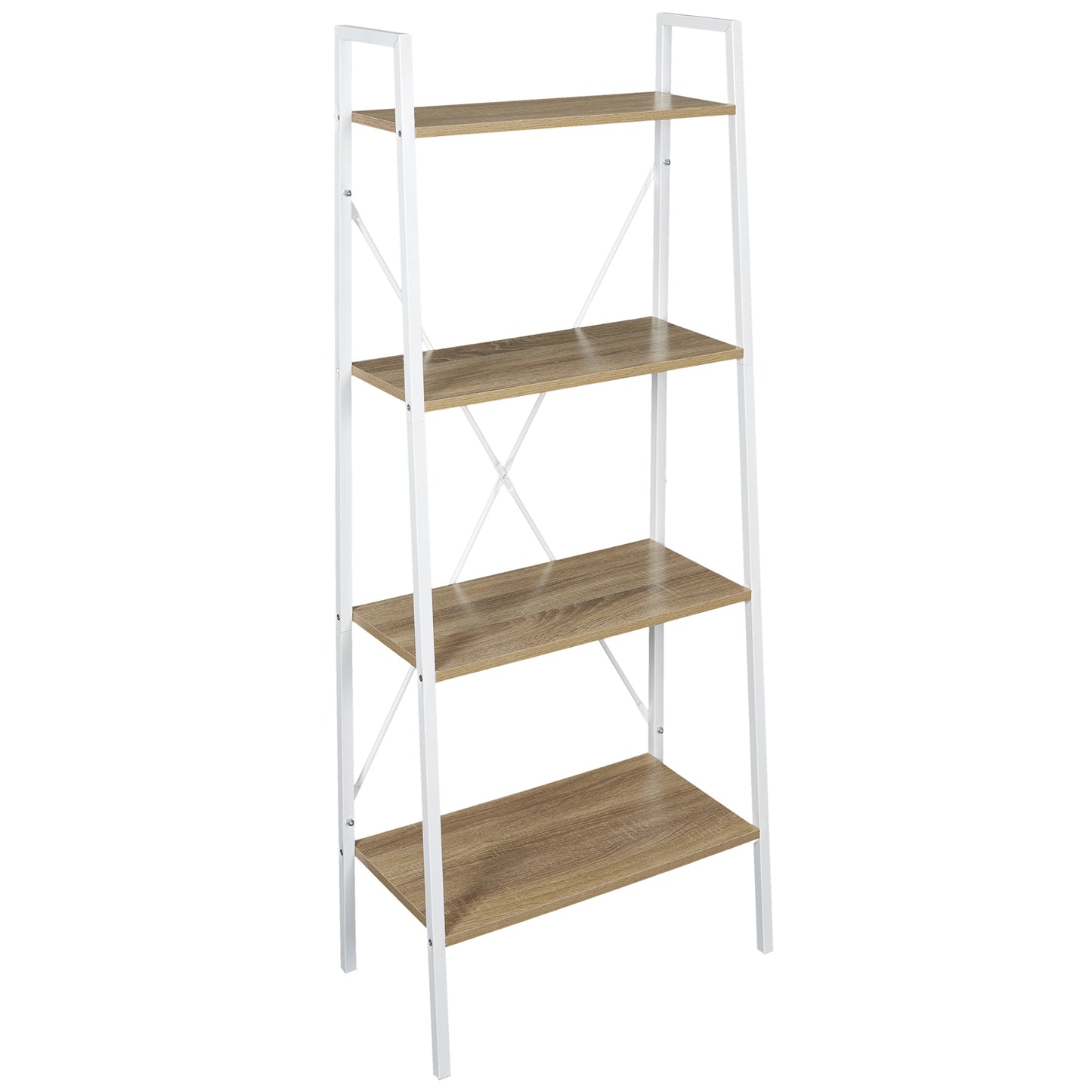 Etagere Bois Et Metal Blanc 148X60X32.5Cm