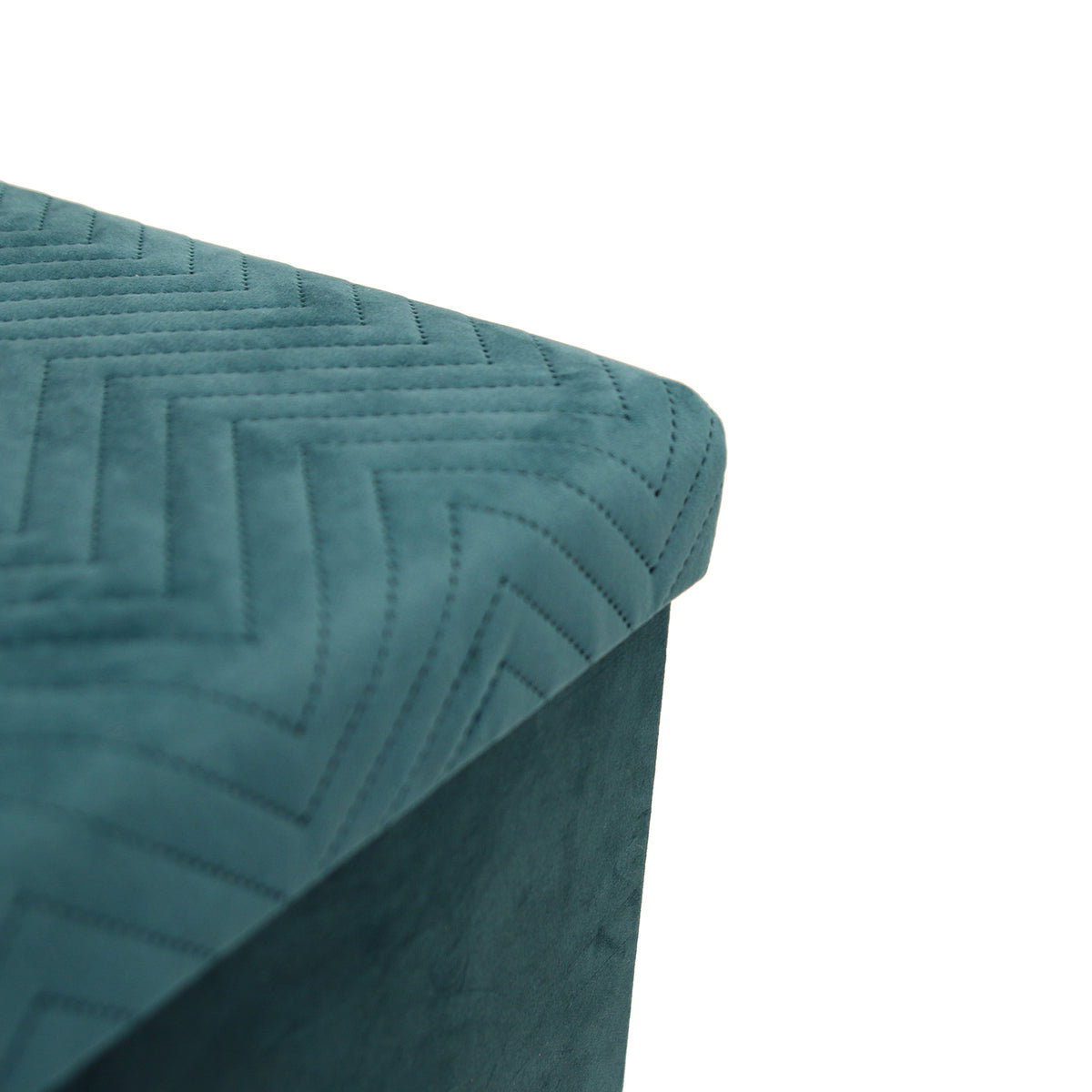 Banc Pliable Tiroir X2 Velours A Motif Bleu