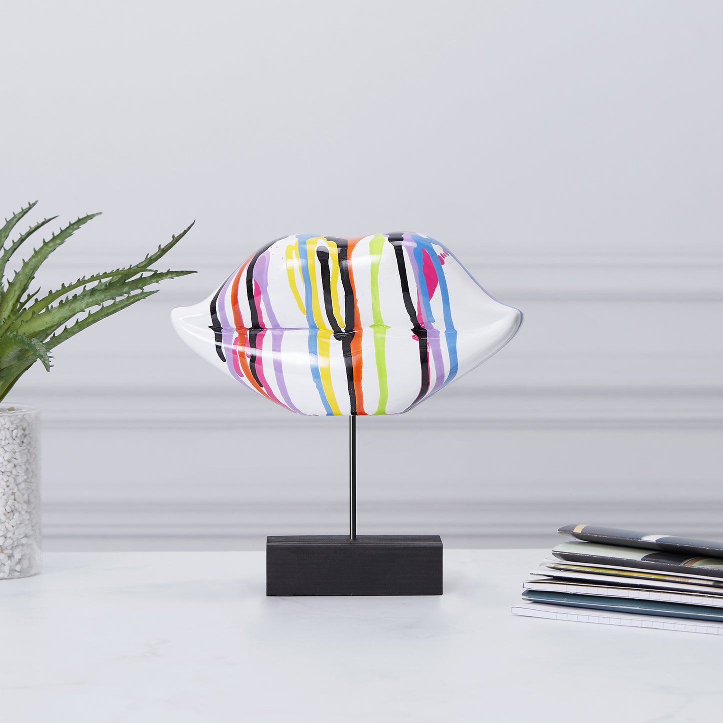 Deco A Poser Bouche Multicolore H20Cm