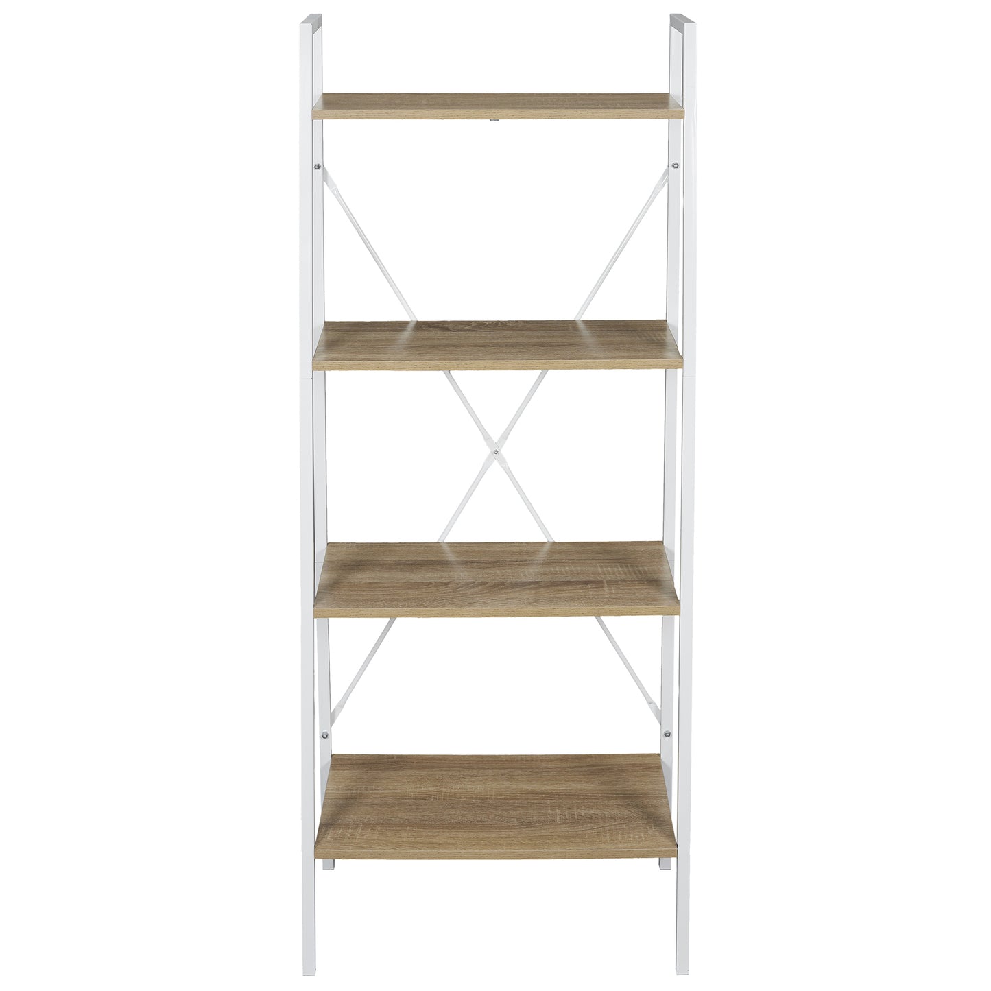 Etagere Bois Et Metal Blanc 148X60X32.5Cm